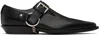 Ann Demeulemeester Pointy Buckle-detail Leather Monk Shoes In Black