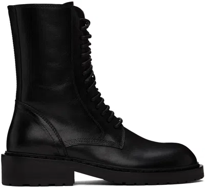 Ann Demeulemeester 40mm Danny Leather Combat Boots In Black