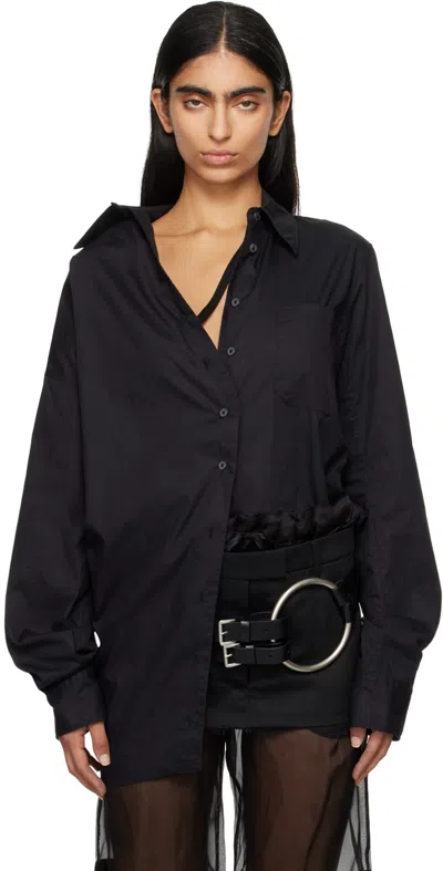 Ann Demeulemeester Black Daria Drop Shoulder Shirt In 099 Black