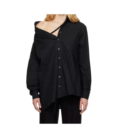 ANN DEMEULEMEESTER BLACK DARIA DROP SHOULDER SHIRT