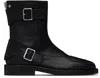 Ann Demeulemeester Black Eero Ankle Biker Boots In Black
