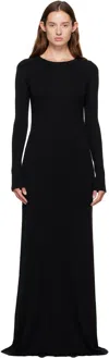 Ann Demeulemeester Black Eva Long Open Back Knitted Maxi Dress In Black