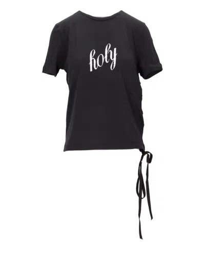 ANN DEMEULEMEESTER BLACK FANIE STANDARD FIT T-SHIRT