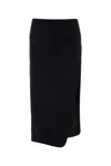 Ann Demeulemeester Felted Skirt With Velvet Texture And Asymmetric Hem In Black