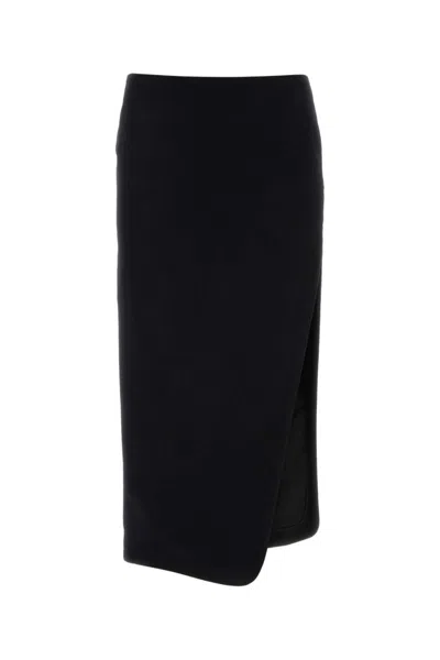ANN DEMEULEMEESTER BLACK FELT OLINE SKIRT