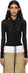 Ann Demeulemeester Black Fiene Long Sleeve T-shirt In 099 Black