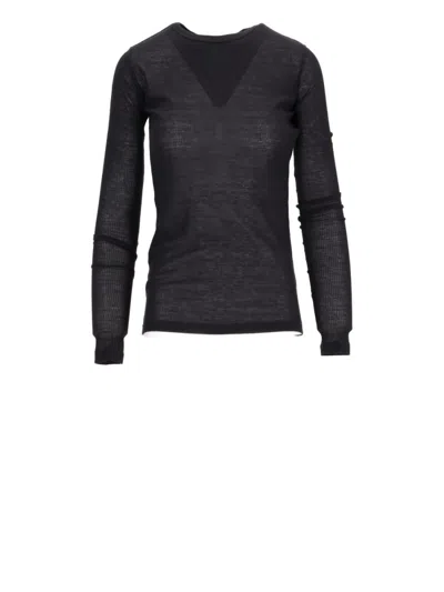ANN DEMEULEMEESTER BLACK FIENE LONG SLEEVE T-SHIRT