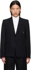 Ann Demeulemeester Black Fitted Blazer In Black