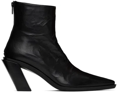 ANN DEMEULEMEESTER BLACK FLORENTINE BOOTS
