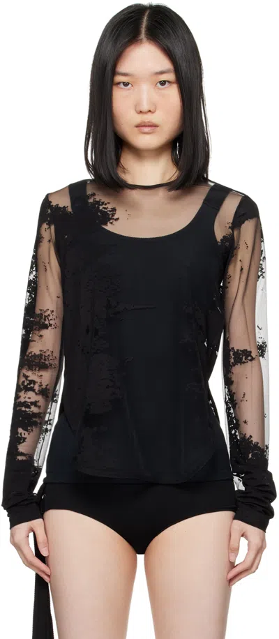 Ann Demeulemeester Black Frea Long Sleeve T-shirt In 099 Black