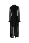 Ann Demeulemeester Georgine Trench With Back Slit And Detachable Belt In Black