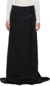 Ann Demeulemeester Black Goele Five Pockets Comfort Maxi Skirt In 070 Faded Grey