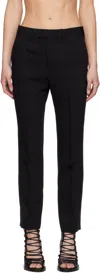 Ann Demeulemeester Habiba Cigarette Trousers Viscose Wool Gabardine In 099 Black