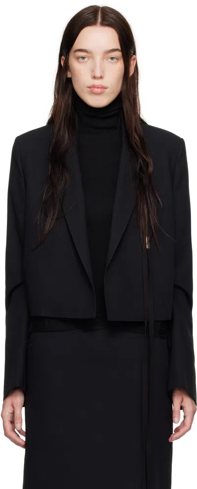 Ann Demeulemeester Black Inge Cropped Blazer In 099 Black