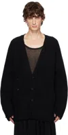 Ann Demeulemeester Black Ingemar Oversize Distressed Cardigan In Black