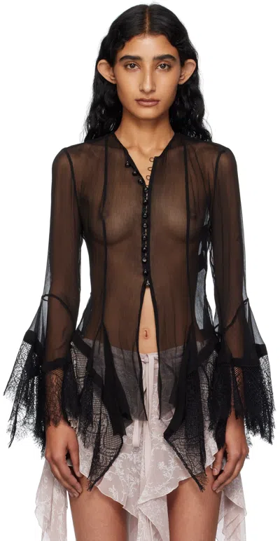 Ann Demeulemeester Black Kristabel Handkerchief Blouse