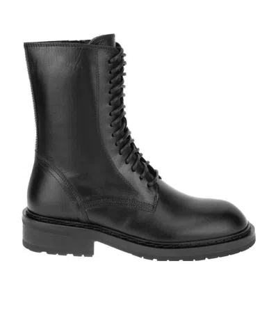 Ann Demeulemeester Black Lace-up Boots