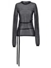 Ann Demeulemeester Black Lace Up Detail Sweater In Black