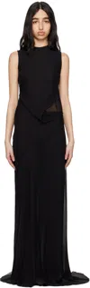 Ann Demeulemeester Black Leah Long Asymmetric Maxi Dress In 099 Black