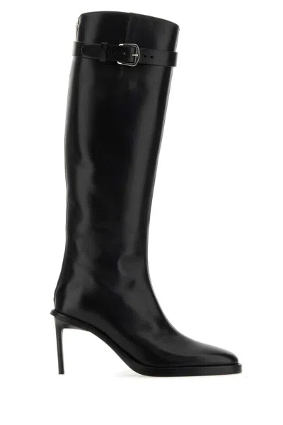 ANN DEMEULEMEESTER BLACK LEATHER BOOTS