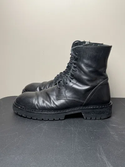 Pre-owned Ann Demeulemeester Black Leather Combat Boots