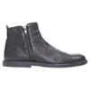 Ann Demeulemeester Black Leather Double Zip Flat Ankle Boots Eu40.5 In Black