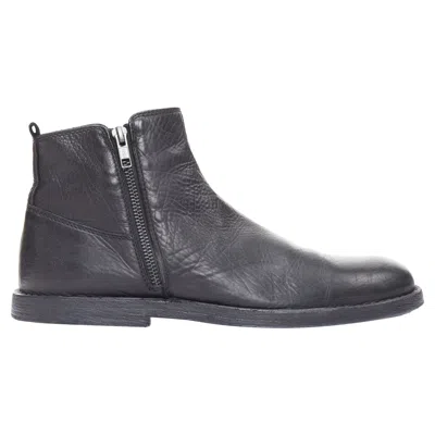 Ann Demeulemeester Black Leather Double Zip Flat Ankle Boots Eu40.5