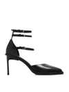 Ann Demeulemeester Jamina Semi-gloss Clafskin Leather Sandals In Black