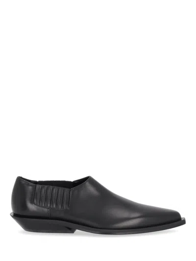 ANN DEMEULEMEESTER BLACK LEATHER LOAFERS