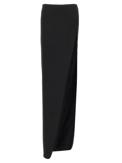ANN DEMEULEMEESTER BLACK LEATHER SKIRT