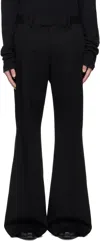 Ann Demeulemeester Black Leek Relaxed Bootcut Trousers In Black