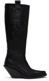 Ann Demeulemeester Black Lidar Western Boots In Black