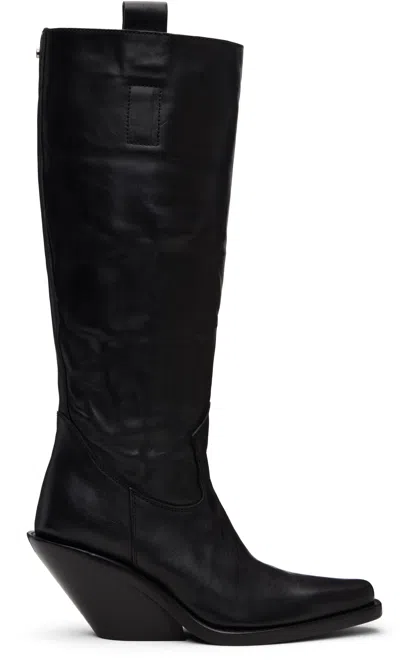 Ann Demeulemeester Black Lidar Western Boots