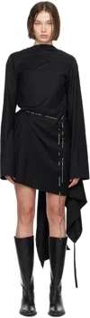 Ann Demeulemeester Black Linea 3 Holes Minidress In 099 Black