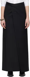 Ann Demeulemeester Black Lykke Wrap Maxi Skirt In 099 Black