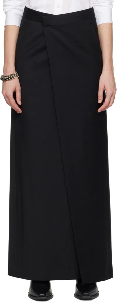 Ann Demeulemeester Black Lykke Wrap Maxi Skirt In 099 Black