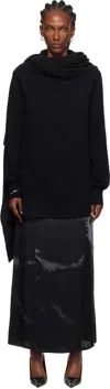 Ann Demeulemeester Oku Printed Satin Maxi Skirt In Black