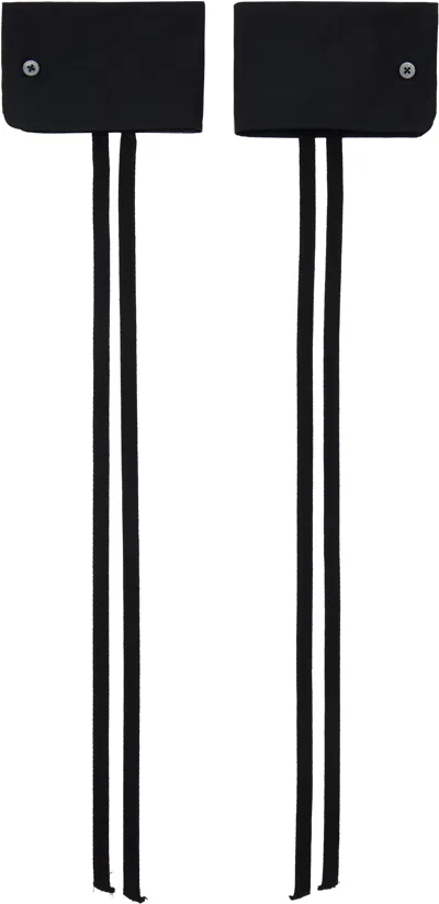 Ann Demeulemeester Black Paal Shirt Cuffs Bracelet