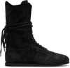 Ann Demeulemeester Black Palne High-top Boxing Sneakers In Black