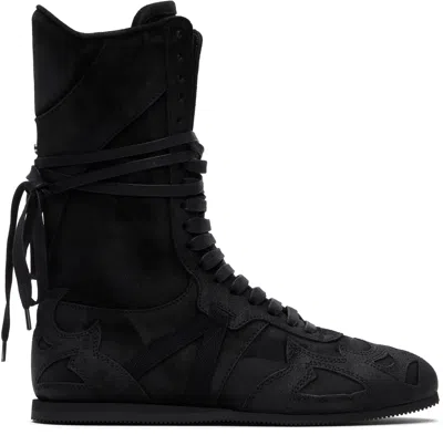 Ann Demeulemeester Black Palne High-top Boxing Sneakers