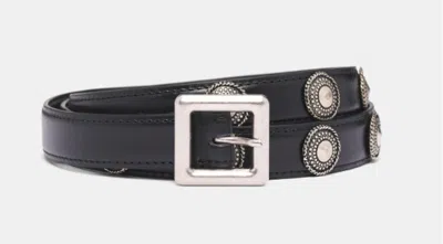 Ann Demeulemeester Black Reka Studded Belt In Purple