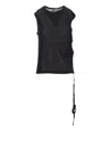 Ann Demeulemeester Biba Sleeveless Top Viscose Cotton Rib In Black