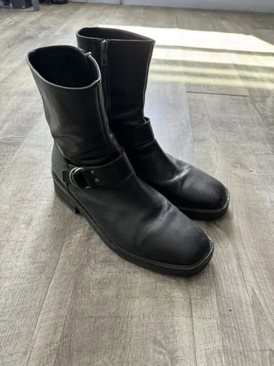 Pre-owned Ann Demeulemeester Black Riding Boots