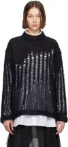 Ann Demeulemeester Oversized Crew Neck Mohair Jumper In 099 Black