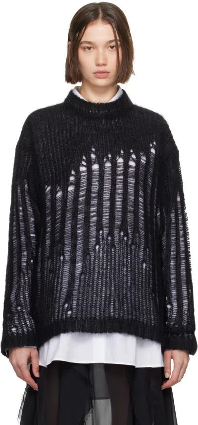 ANN DEMEULEMEESTER BLACK RIGMOR OVERSIZE SWEATER