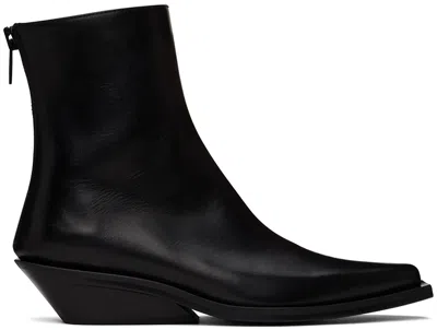 ANN DEMEULEMEESTER BLACK RUMI COWBOY ANKLE BOOTS