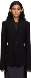 Ann Demeulemeester Sady Collarless Fitted Blazer In Black