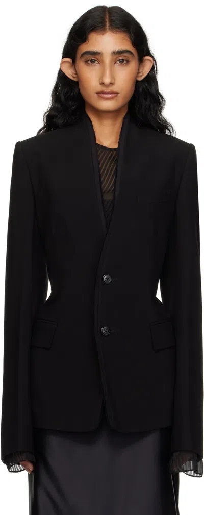 Ann Demeulemeester Black Sady Collarless Fitted Blazer