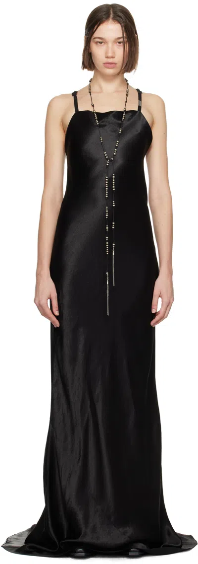 Ann Demeulemeester Black Sara Long Slip Dress In 099 Black