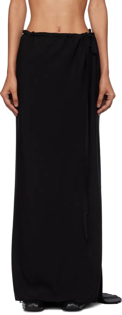 Ann Demeulemeester Black Sheila Long Bias Maxi Skirt In Brown